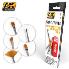 AK-Interactive - Survival weathering brushes set (túlélő ecset készlet)