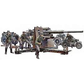 Tamiya 1:35 88mm 36/37 Flak gun/Crew figures/Motorbike