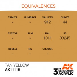 Acrylics 3rd generation Tan Yellow 17ml