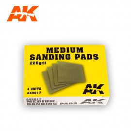 AK Interactive Medium sanding pads 220 Grit. 4 units