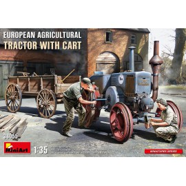 Miniart 1:35 European Agricultural Tractor with Cart