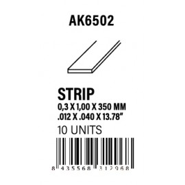 AK-Interactive Strips 0.30 x 1.00 x 350mm - STYRENE STRIP