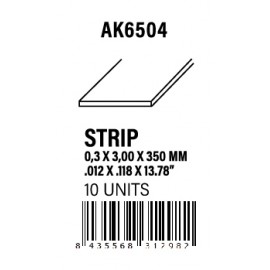 AK-Interactive Strips 0.30 x 3.00 x 350mm - STYRENE STRIP