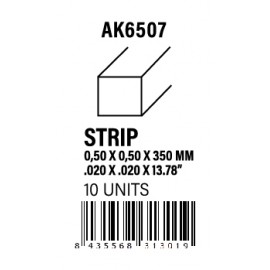 AK-Interactive Strips 0.50 x 0.50 x 350mm - STYRENE STRIP