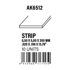 AK-Interactive Strips 0.50 x 5.00 x 350mm - STYRENE STRIP