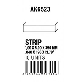 AK-Interactive Strips 1.00 x 5.00 x 350mm - STYRENE STRIP