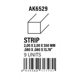 AK-Interactive Strips 2.00 x 2.00 x 350mm - STYRENE STRIP