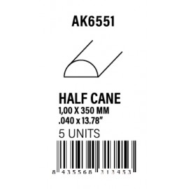 AK-Interactive Half cane 1.00 x 350mm - STYRENE STRIP