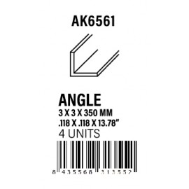 AK-Interactive Angle 2.5 x 2.5 x 350mm - STYRENE STRIP
