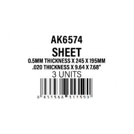 AK-Interactive 0.5mmthickness x 245 x 195mm - STYRENE SHEET