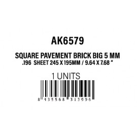 AK-Interactive Square Pavement Brick Big.5 MM/.196  Sheet 245x195