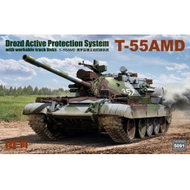Ryefield model RM5091 1:35 T-55AMD Drozd Active Protection System with workable track links