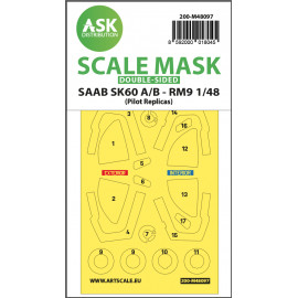 ASK mask 1:48 SAAB SK60 double-sided mask self-adhesive, pre-cutted for Pilot Replicas