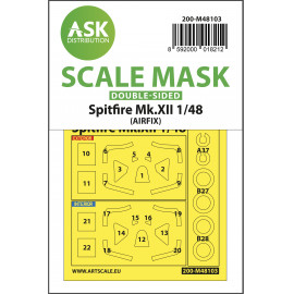 ASK mask 1:48 Spitfire Mk.XII double-sided mask self-adhesive, pre-cutted for Airfix