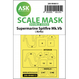 ASK mask 1:48 Spitfire Mk.Vb double-sided painting mask for Airfix